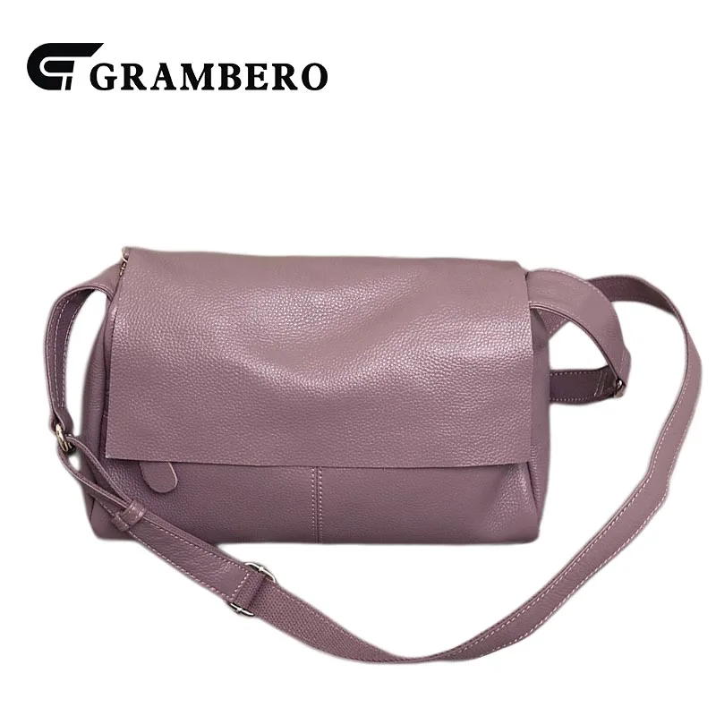 Fashion Women Casual Shoulder Bag Genuine Leather Soft Top Leather Solid Color Large Capacity Crossbody Messenger Bags Flap Gift casual solid color top leather shoulder bag heart shaped decoration cover fashion women clutch wallet crossbody messenger bag