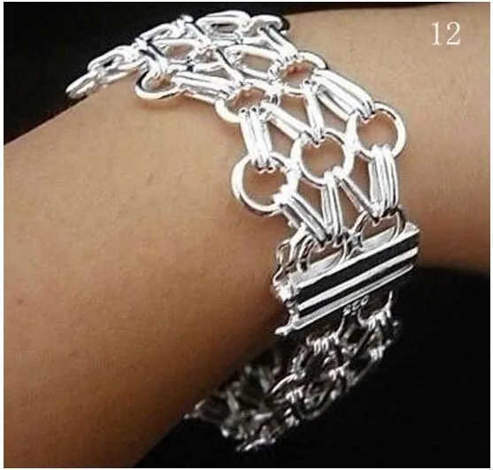 

Brand women jewelry chain & links bracelet silver bracelets for men best friends ship Wholesale prata bracelet