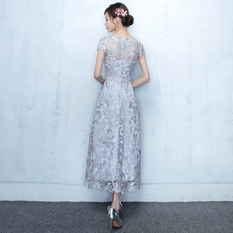 Robe De Soiree A-line Evening Dresses Long Lace with Lace Appliqued Beaded Abiye Prom Party Dresses Abendkleider 2019