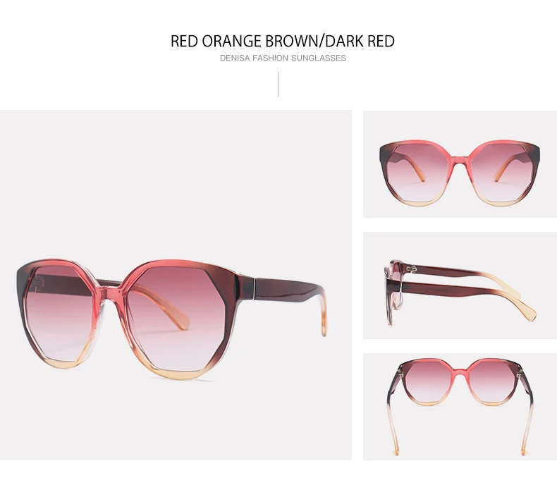 DENISA Полигональная линза градиентная оправа для очков женские солнцезащитные очки новые синие Розовые Квадратные мужские солнцезащитные очки большие винтажные очки UV400 G2016