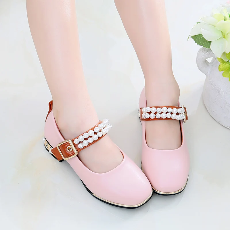 Diamond Children's Leather Shoes Summer New Beaded Girls Princess Shoes Dance Shoes
