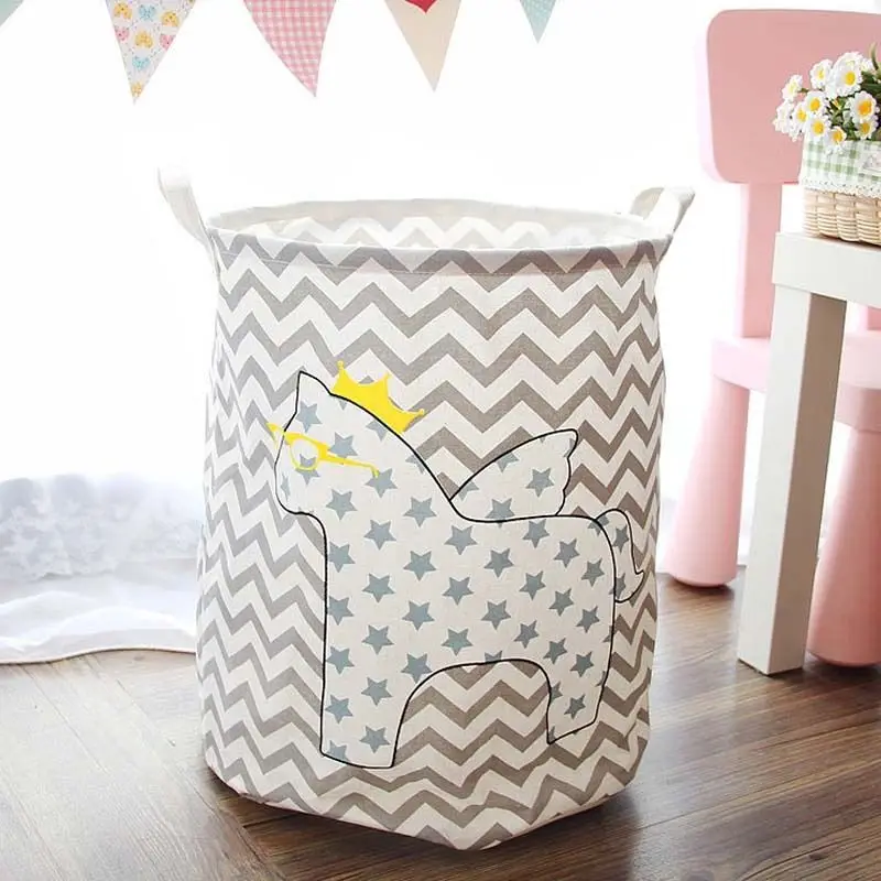 1* Waterproof Foldable Kids Toy Storage Basket Dirty Clothes Home Organizer 40*50CM 4 Styles