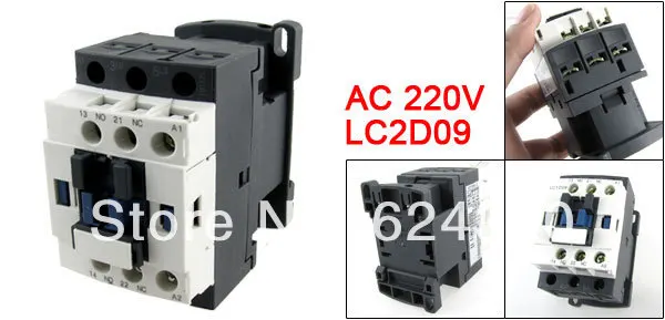 

LC2D09 220V Coil 3 Phase Three Pole 3P Motor Starter Control AC Contactor 1 NC N/C 1 NO N/O