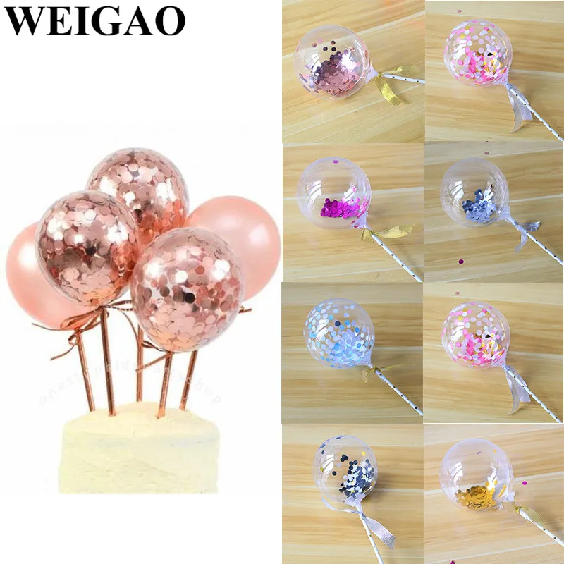 

WEIGAO 5 inch Rose Gold Confetti Balloon Cake Toppers Mini Latex Balloon Craft for Cake Toppers Birthday Cake Wedding Decoration