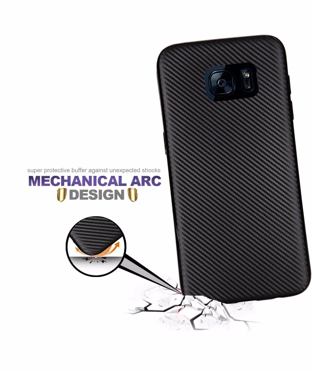 

For Samsung Galaxy S7 case Luxury Shockproof Carbon Fiber Ultra Thin Soft TPU phone case For Samsung S7 Edge slicone back cover