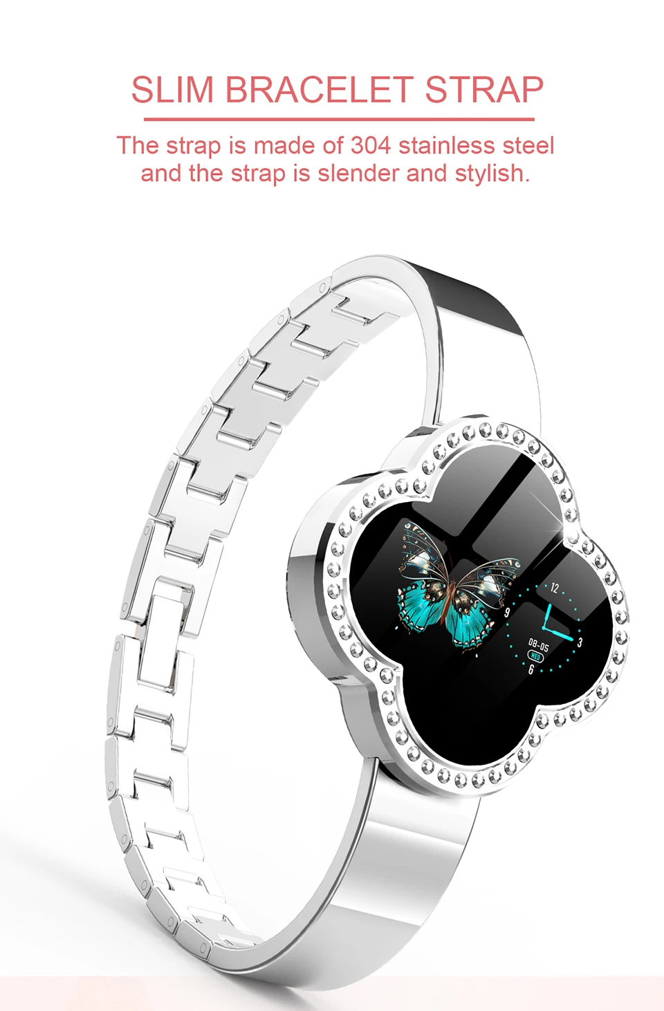 Фитнес-браслет для женщин S6 с измерением давления монитор сердечного ритма женские Смарт-часы трекер активности Bluetooth браслет