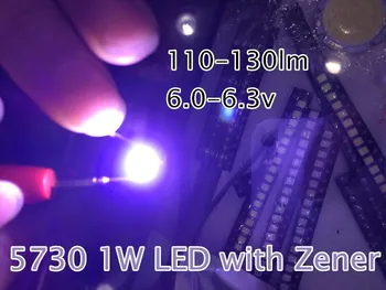 

200PCS 5630 5730 SMD/SMT LED High Power Led Diode Chip-2 with zener Cold White 110-130LM 1w-6v 350Ma