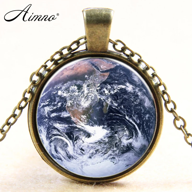 Vintage Libellule Photo Cabochon Verre Bronze Chaîne Collier Pendentif