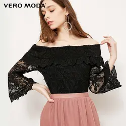 Vero Moda 3/4 кружевные топы с расклешенными рукавами и вырезом лодочкой | 318130504