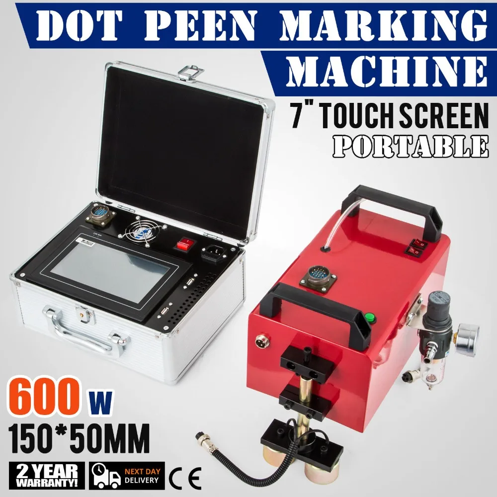 

7" Touch Screen Dot Peen Pin Metal Marking Machine 150*50mm