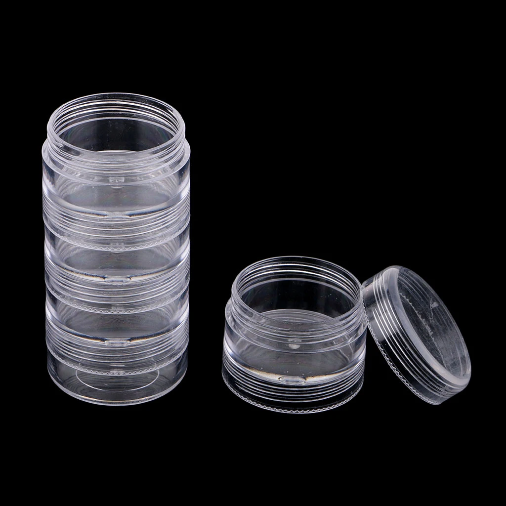2 Sets 10pcs Boxes Stackable Screw Top Jar Stacking Container for Holding Balm, Crafts, Cream, Small Crafts 