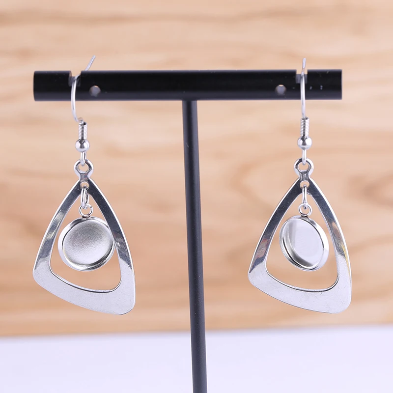 Onwear, 5 пар, серьги из нержавеющей стали, базовые настройки, 10 мм, диаметр, камея, кабошон, ободок, заготовки, сделай сам, серьги, крючки, фурнитура