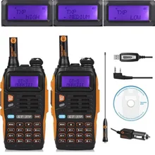 2 шт. baofeng gt-3tp markiii tp 1/4/8 вт высокой мощности двойной 2 М/70 см Ветчина Двухстороннее Радио Walkie Talkie с Программированием кабель/CD