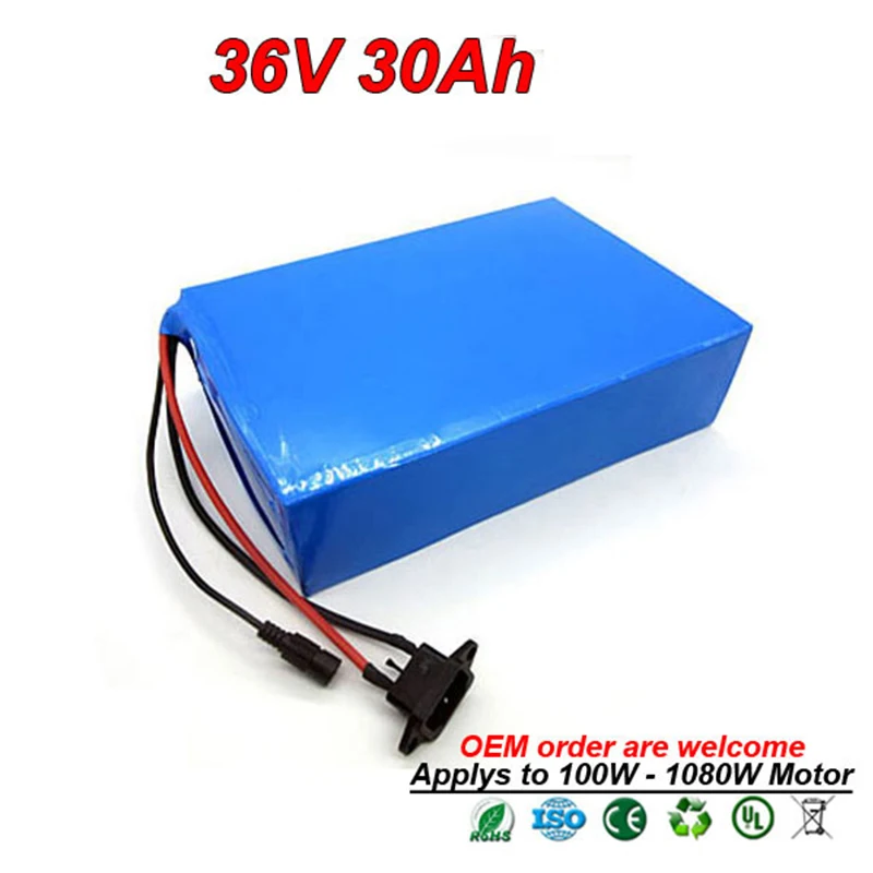 36V 30Ah 1000W Аккумулятор для электрического велосипеда литий-ионный аккумулятор для аккумулятора электроскутера Ebike Для Bafang перезаряжаемый без НАЛОГА
