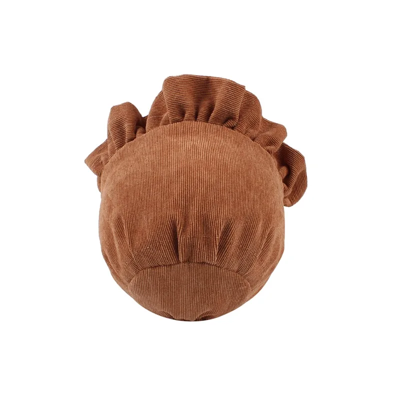 Corduroy Baby Beanie Hat Cute Princess Girls Cap Spring Autumn Lace Up Infant Beanie Sun Cap 3-12 Months Baby Girls Clothing (9)