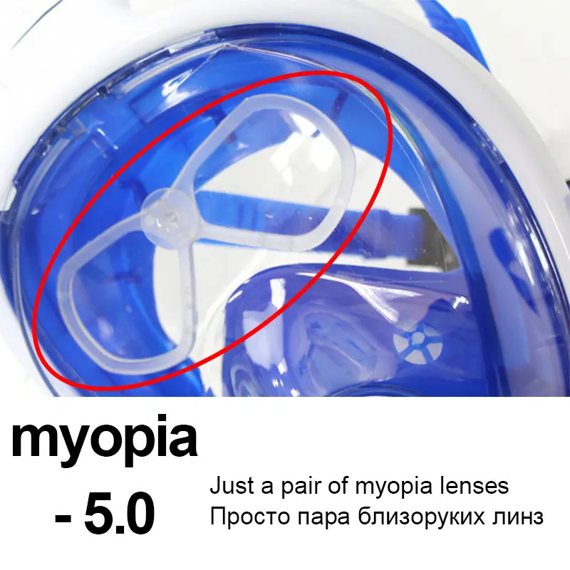 Новинка, профессиональные подводные дыхательные трубки для маски, противотуманные противоударные очки, очки для дайвинга, плавания, легкие дыхательные трубки, набор - Цвет: Myopia lens