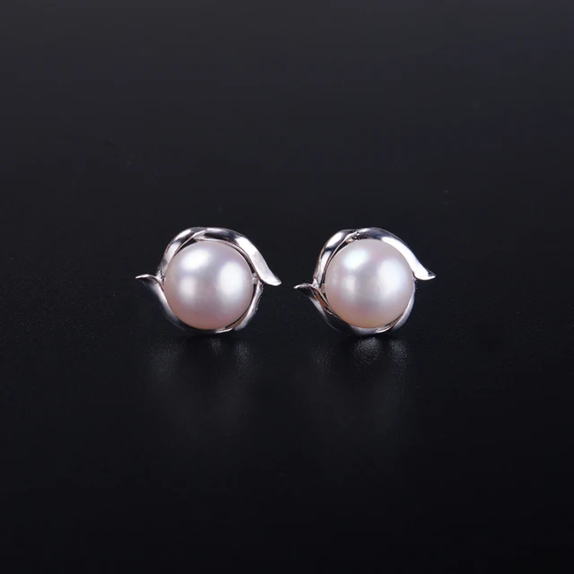 925 Sterling Silver Pearl Stud Earrings Freshwater Jewelry 925 Sterling Silver Pearl Stud Earrings Freshwater Jewelry With Cubic Zirconia Women Engagement Earring