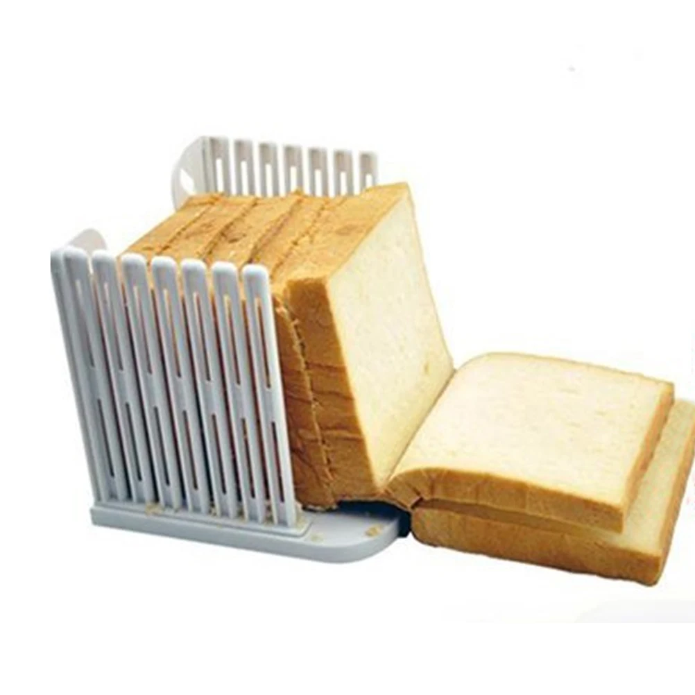 

1 PC Foldable Bread Toast Slicer Practical Bagel Slicer Plastic Loaf Sandwich Bread Slice Cutter Mold For Home Kitchen Bakery