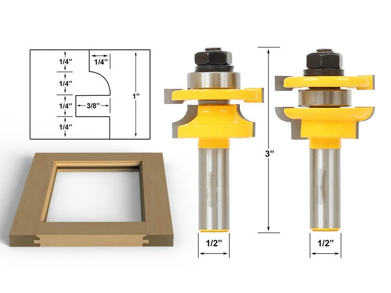 Carbide 1/2 inch Rail cnc router bits End Mill high quality Woodworking