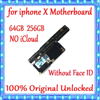 

100% Original Unlocked Motherboard For iPhone X Mainboard Without Face ID With Chips For iPhone X Logic Board 64GB 256GB