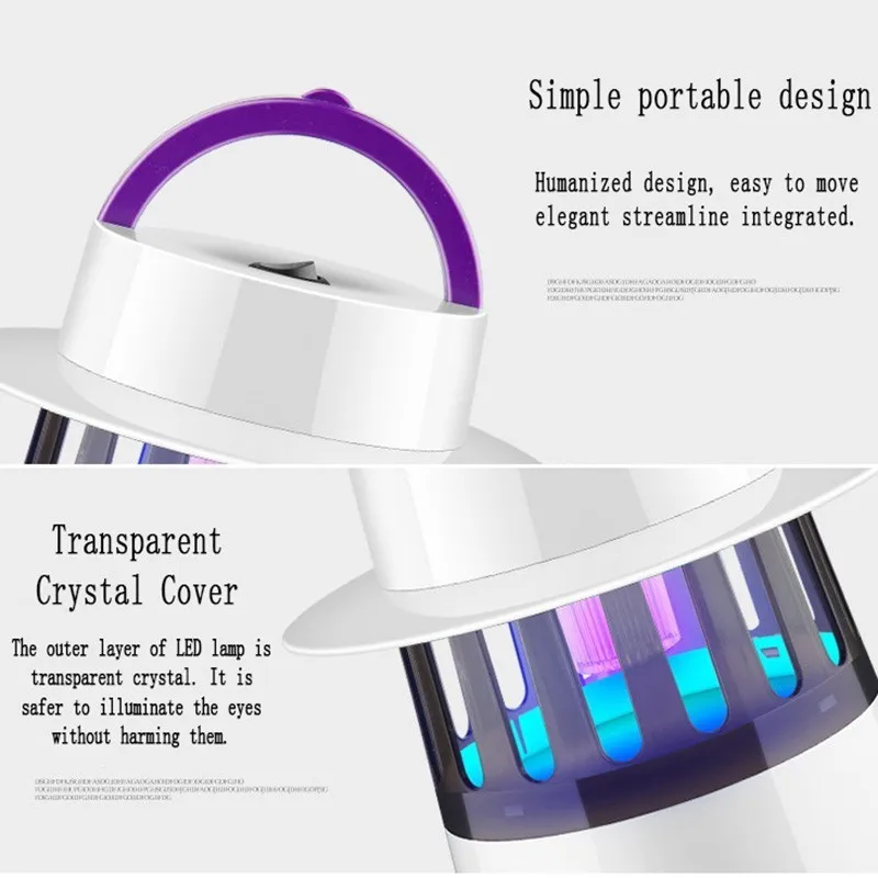 USB Mosquito Killer лампа светодиодный безопасности Жук Zapper Крытый тихий анти ловушка для насекомых Электрический насекомых Убийца домашняя лампа для отпугивания насекомых