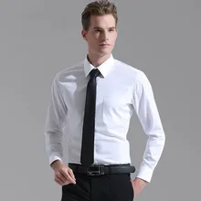 С длинным рукавом Тонкий Для мужчин Мужская классическая рубашка Бизнес вечерние Повседневное Для мужчин Мужская классическая рубашка