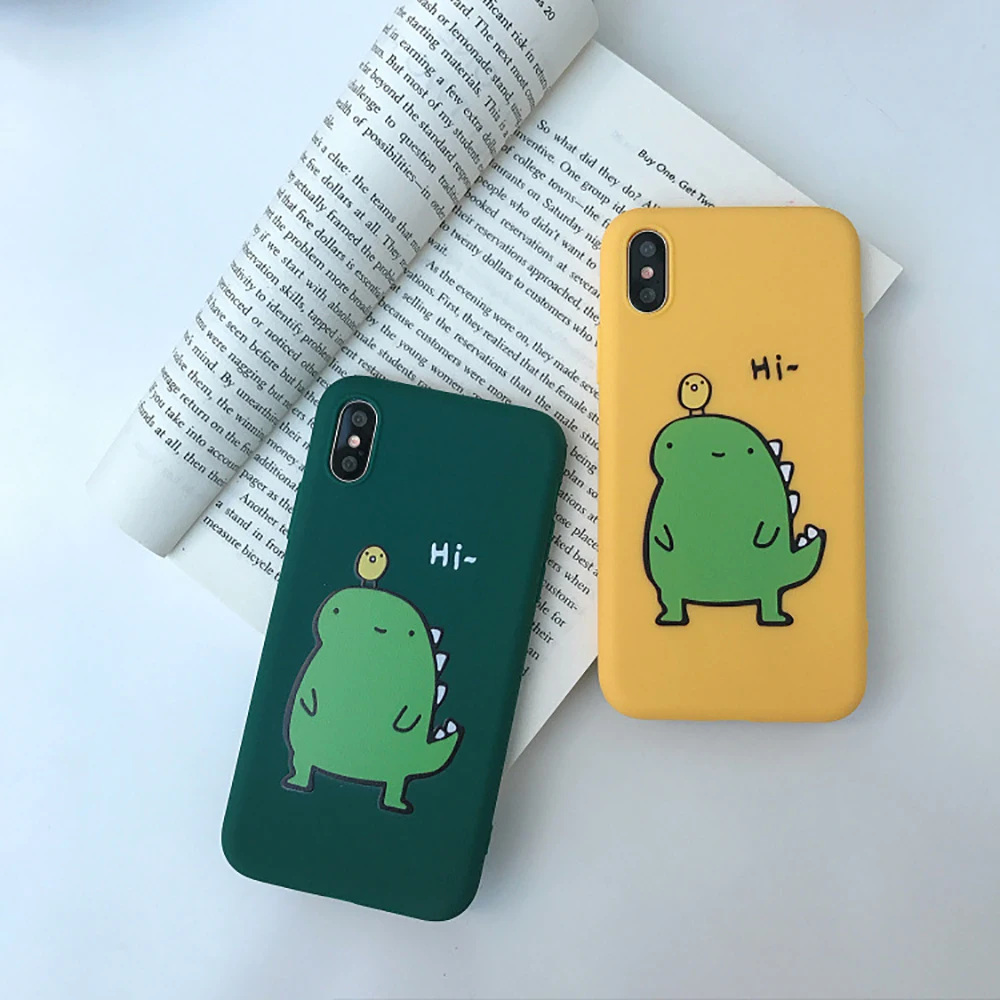 

Heyytle Cute Dinosaur Pattern Soft TPU Case For iPhone XR XS MAX 8 7 6 6S Plus Cases Ultra Thin Slim Protective Shell CoupleCapa