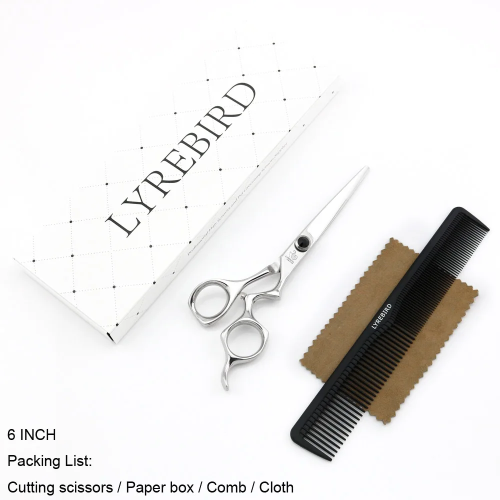 Cutting 6 with box Профессиональные ножницы для волос, 6 дюймов, японские парикмахерские ножницы, ножницы для волос, высокое качество, черный камень, Lyrebird, высокое качество, новинка - Цвет: Cutting 6 with box