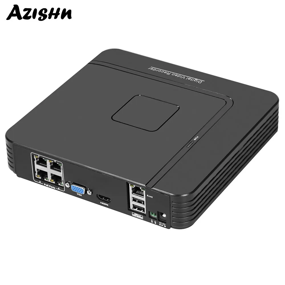 AZISHN 4CH PoE сетевой видеорегистратор HD 1080 P POE сетевые видеорегистраторы для