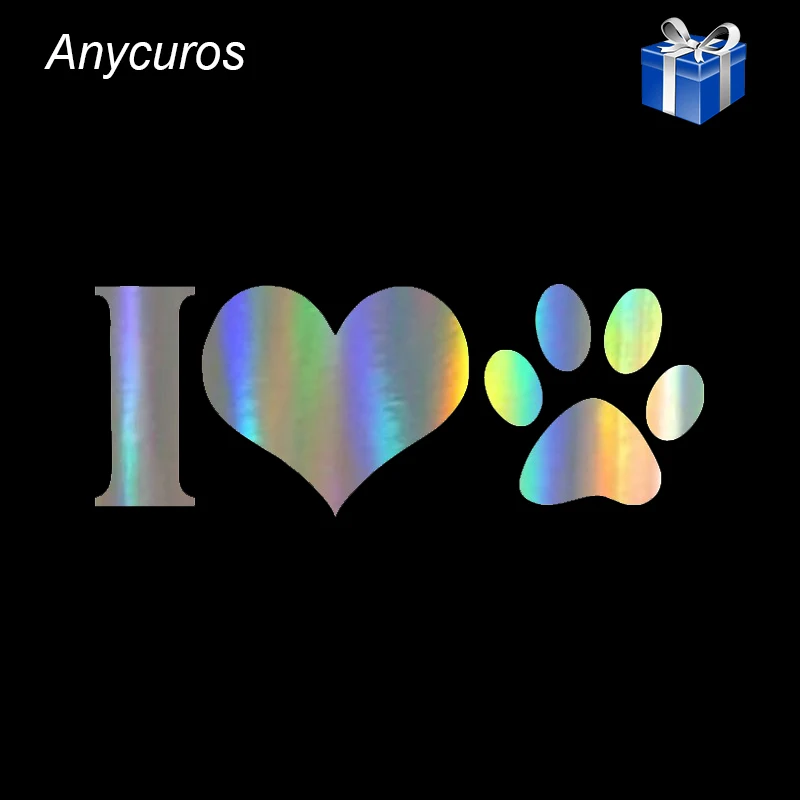 Anycuros I LOVE Animal Dog Paw печать виниловая графическая наклейка украшение автомобиля 13
