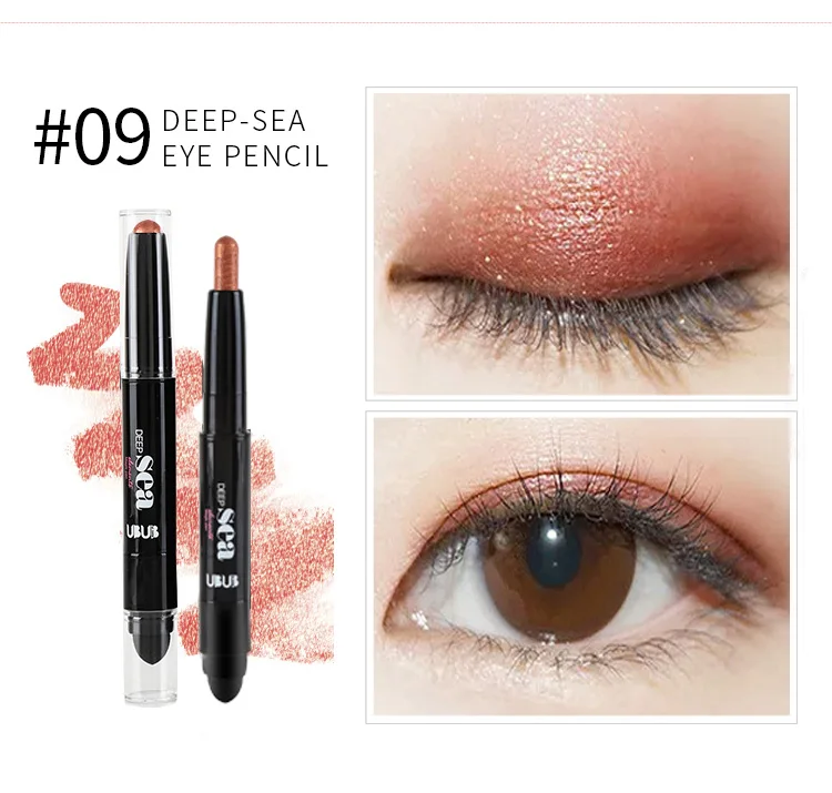 UBUB Double Head Eyeshadow Pencil Shimmer Luminous Earth Color Long Lasting Glitter Eye Shadow Palette Eyeshadows Korean Makeup (12)