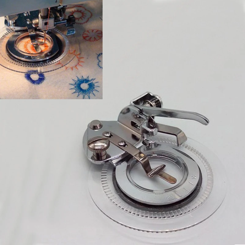 

1pcs Round Disk Shape Embroidered Walking Sewing Feet for Home Sewing Machines Singer Special for Embroidery Accessories 3700L