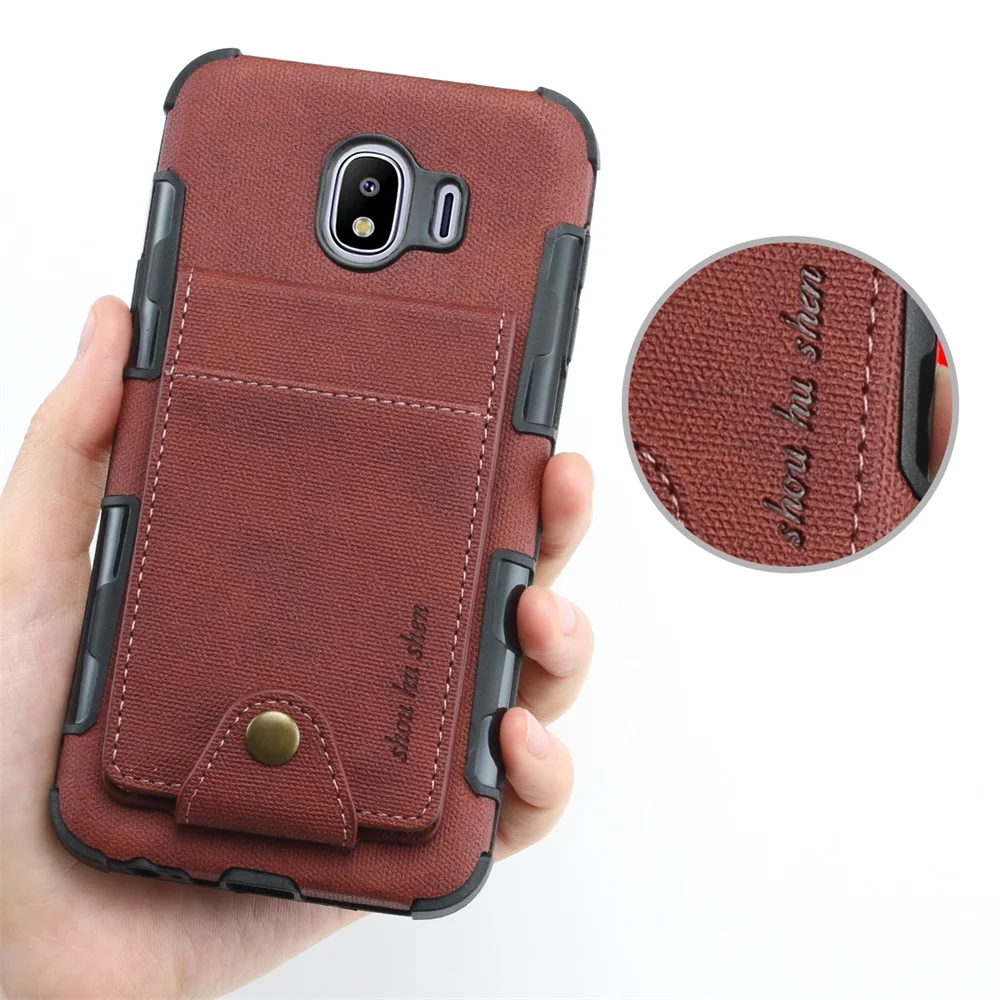 В стиле ретро из искусственной кожи чехол для samsung Galaxy J6 плюс держателей карт чехол для samsung J4 плюс кожаный чехол-бумажник