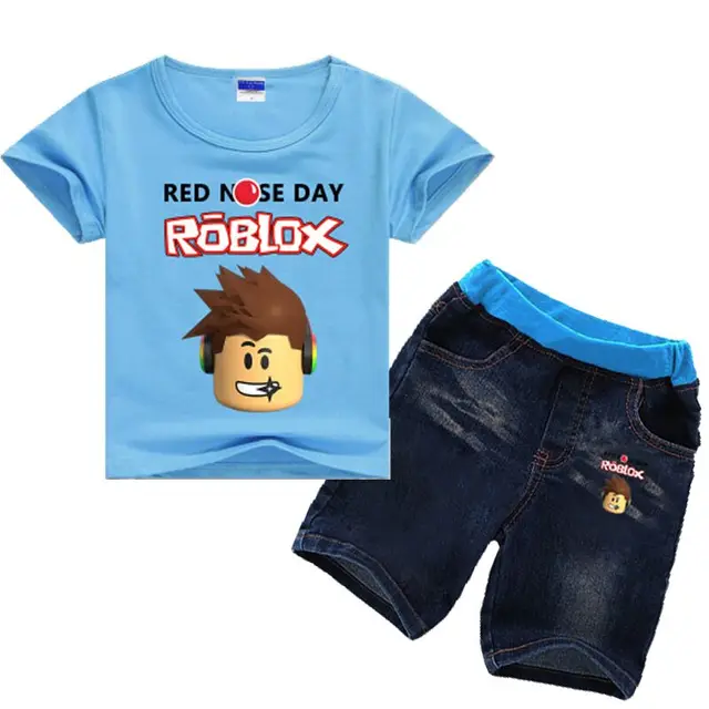 R 2647 20 De Desconto2 Oito Anos 2018 Roupa Dos Miúdos Meninas Jogo Roblox Traje Criança Meninas Verão Conjunto De Roupas Menino Verão Definir -