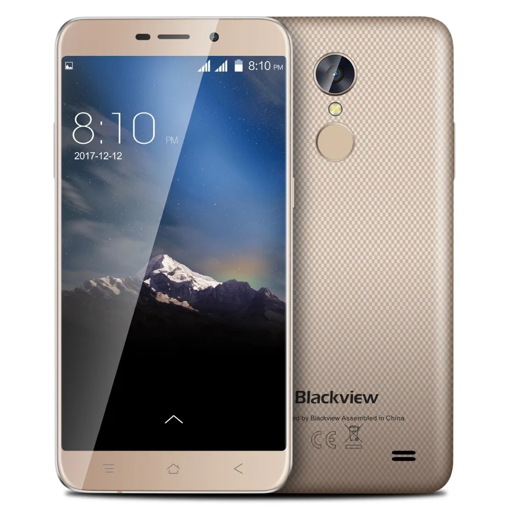 Blackview A10 смартфон 5," Mt6580a четырехъядерный 2 Гб ОЗУ 16 Гб ПЗУ Android 7,0 отпечаток пальца 8,0 МП 3G мобильный телефон с двумя sim-картами