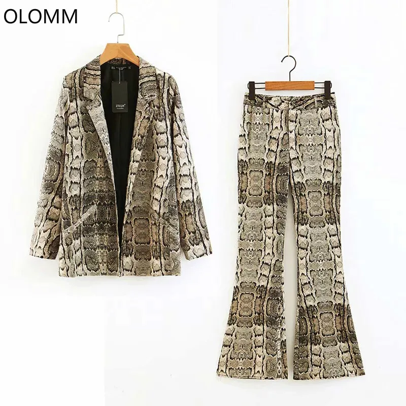 

Women's suits leisure suit pants suit Serpentine fashion long-sleeved suit suit Casual wide leg flared pants and suit two-piece