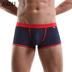 AIIOU Сексуальная забавная Мужская s Боксер не большого роста сетка мужская сумка для нижнего белья прочные кальсоны шорты мужское