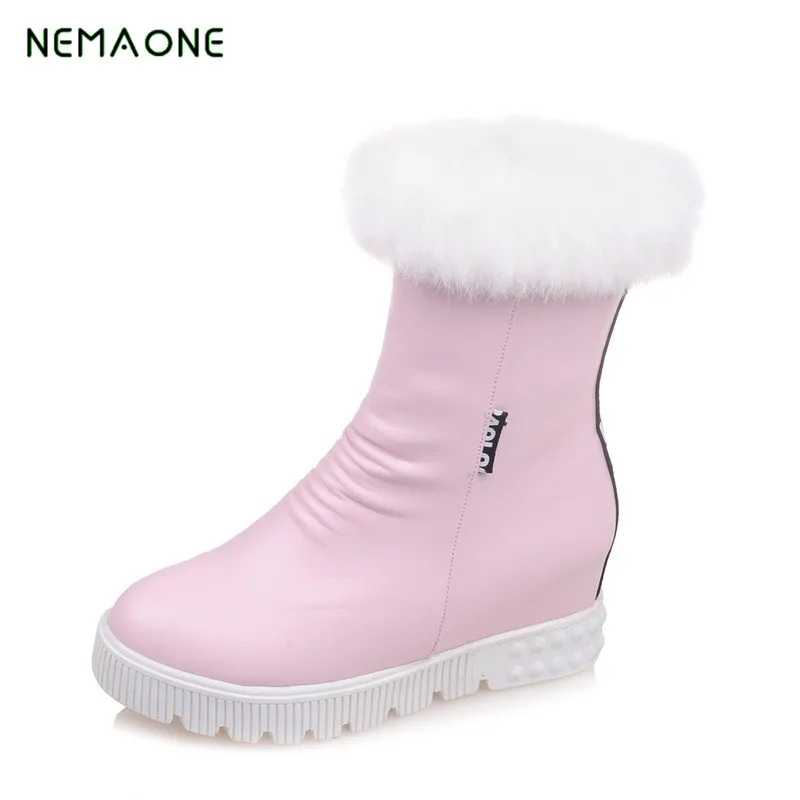 

NEMAONE 2017 women winter shoes women's ankle boots the new fashion casual fashion flat warm woman snow boots free shipping