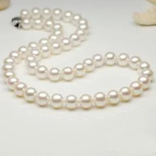 New Arriver Stunning Pearl Jewellery Large AAA 9 10mm High Quality Round Real Freshwater Pearl font