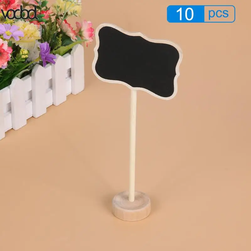 

10Pcs Mini Wooden Chalkboard Decoration Borders Children Small Blackboard Black Board for Message Party with Stand Gift New