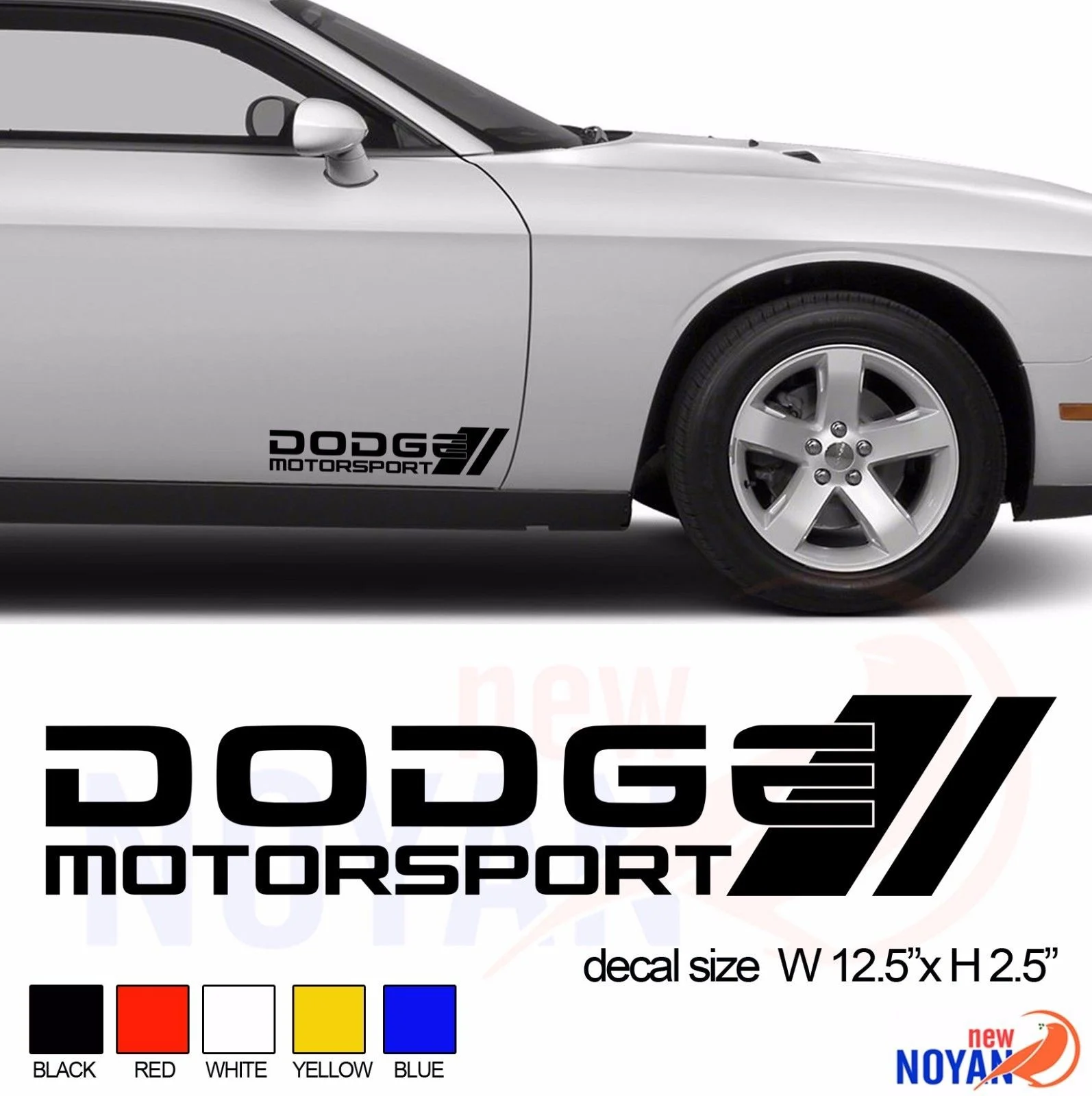 

For 2x DODGE MOTORSPORT DECAL, VINYL DIE CUT STICKER Car Styling