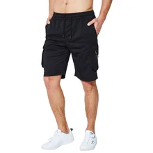 Новые модные летние мужские облегающие Повседневные Шорты однотонные шорты