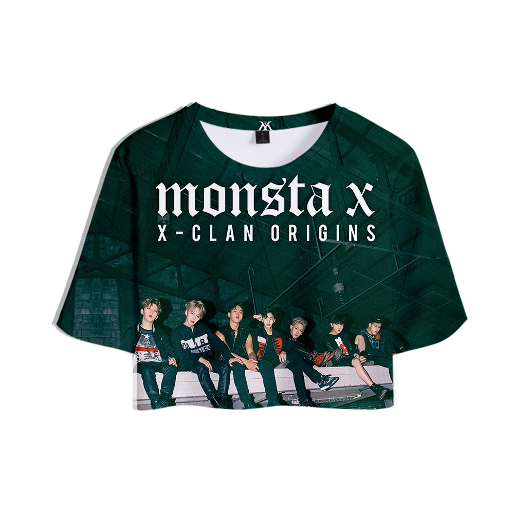 Monsta X 3D печатных женские стильные топы летние футболки с коротким рукавом 2019