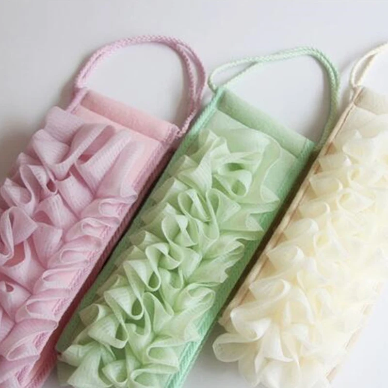 

New Style 10*80cm Bath Brushes Shower Body Cleaning Washing Towel Solid Color Bath Flower Bathroom Supplies 1 Piece Hot Sale