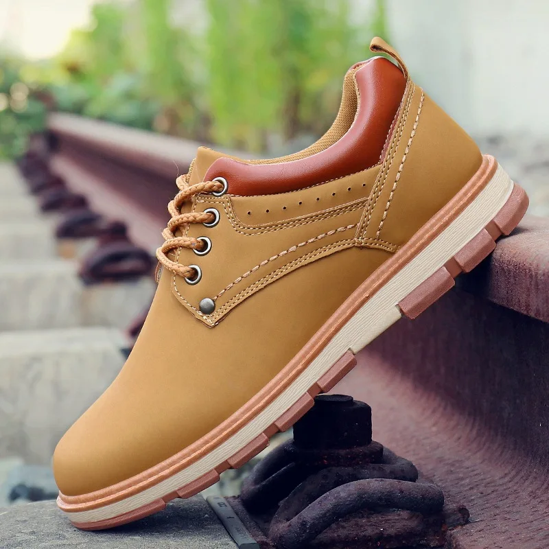 

2019 Spring MenShoes Casual Roman Style Black Breathable Height Increasing Youth Shoes Thick Sole Business Casual Shoes