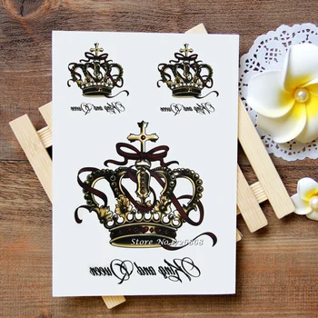 

Waterproof Temporary Tattoos Stickers crown tiara Tattoo Flash Water Transfer Tattoos fake tattoos for women men # 031