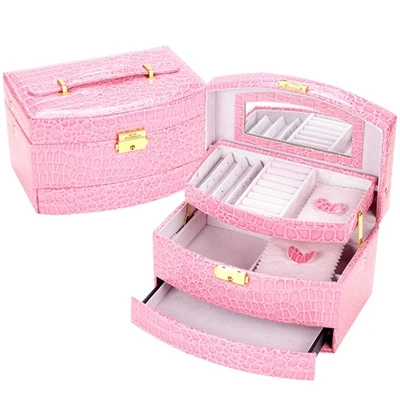 642 pink Кожа автоматически коробка ювелирных изделий и подарочная упаковка украшений Стенд элегантный и благородный - Цвет: 642 pink