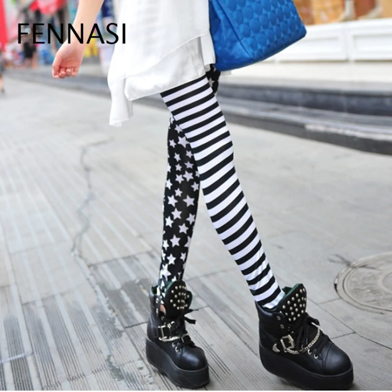 black leggings with black stars