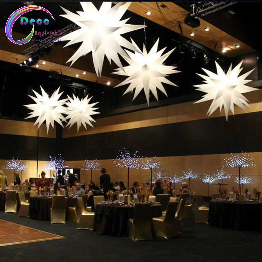 

2m Hanging event decoration inflatable spiky star with led light