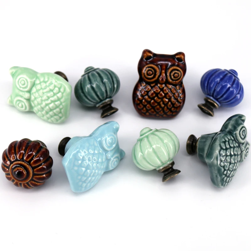 6 шт. керамические круглые мебельные ручки в виде тыквы|drawer pulls|knob kidsfurniture knobs |